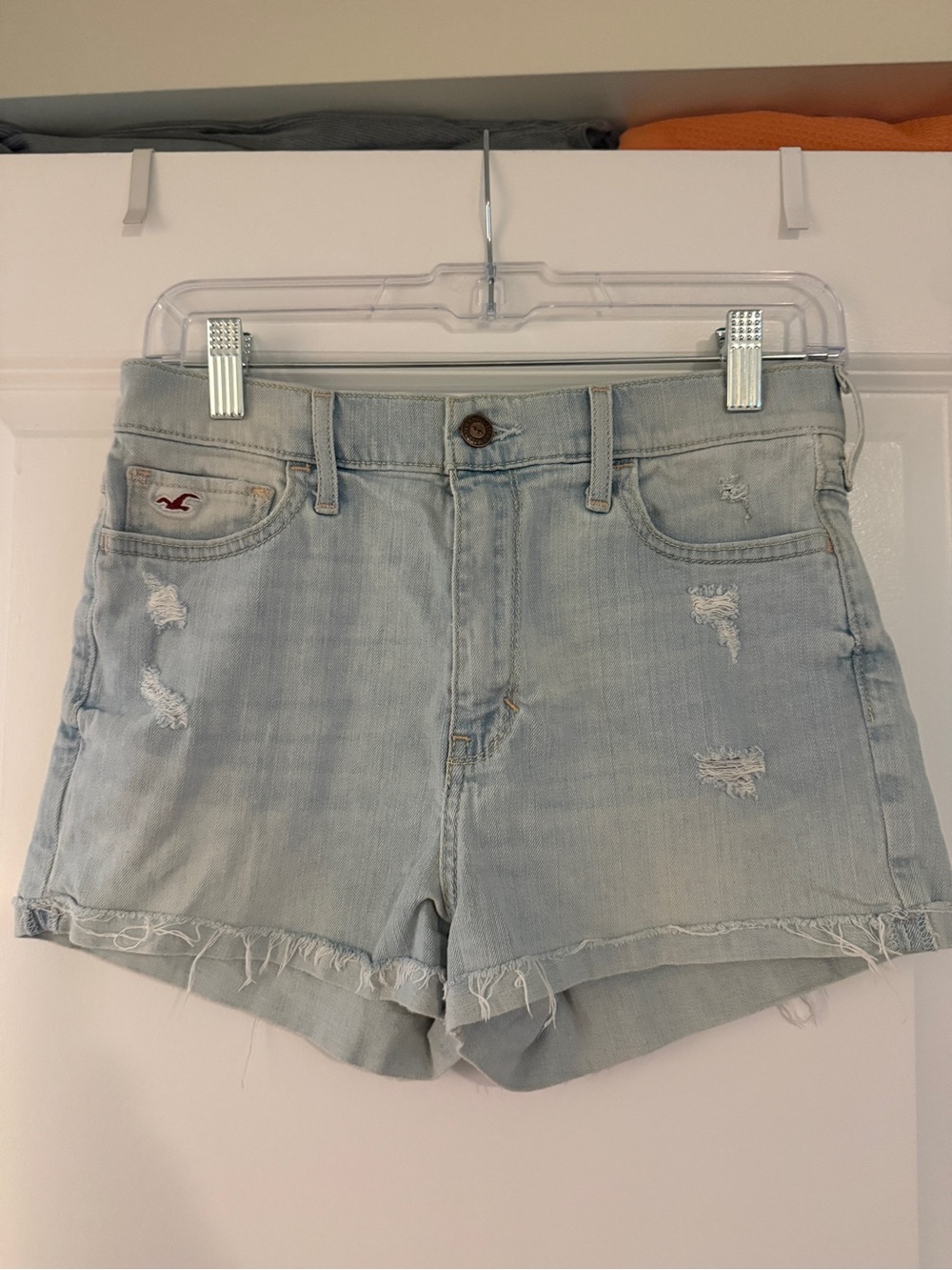 Hollister Pale Washed Denim Cutoff Shorts